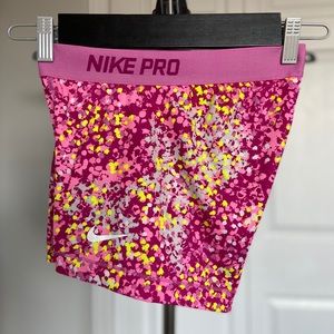 Colourful Nike Pro Shorts Size Small